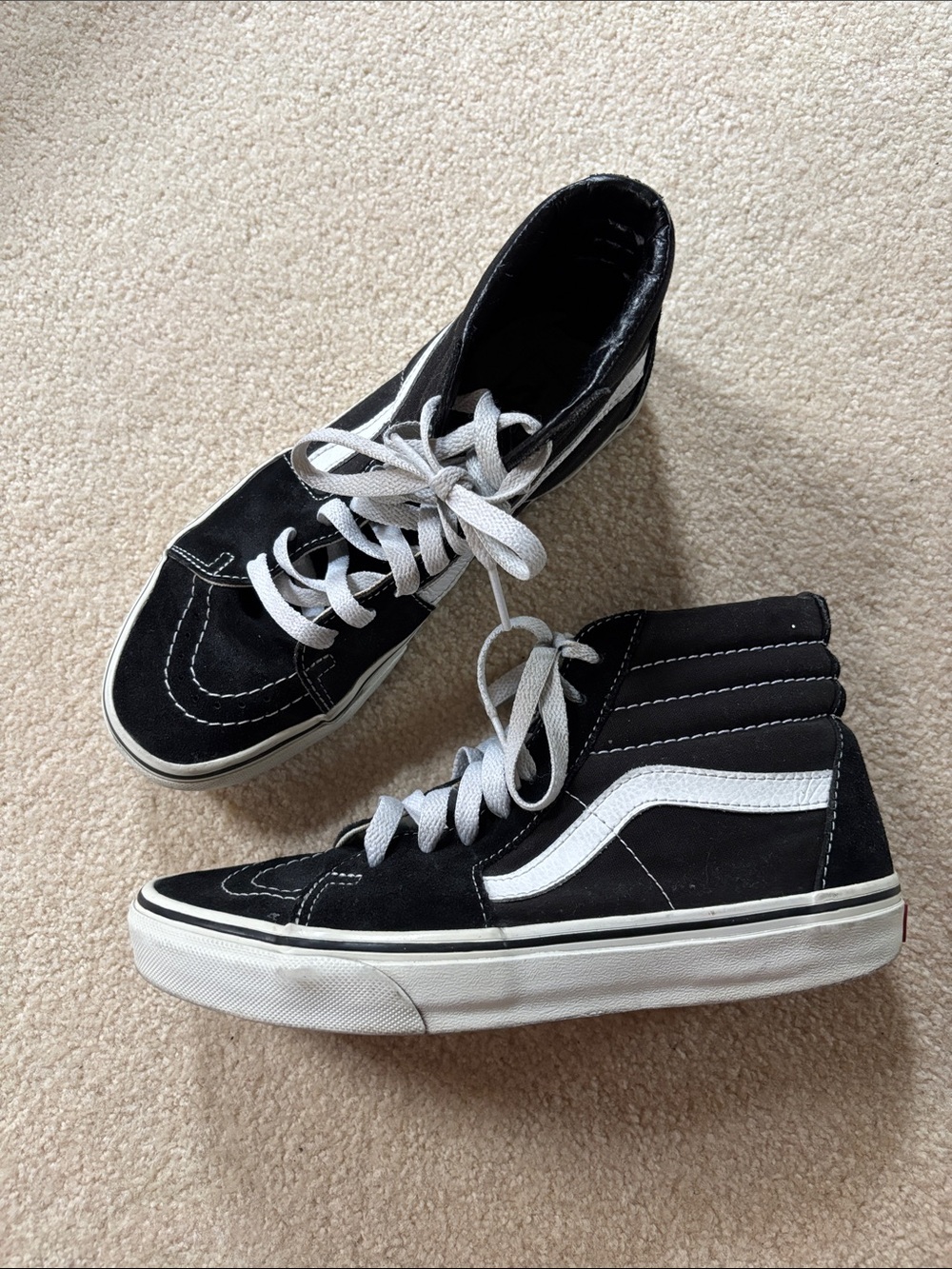 Vans Black and White Sk8-Hi Classic High-Top Sneakers